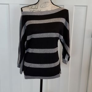 White House Black Market striped glittery top